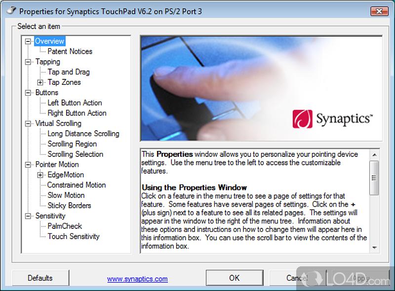 Synaptics pointing device driver silent install